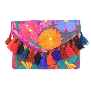Handmade Boho Crossbody Purse Tassel Embroidered